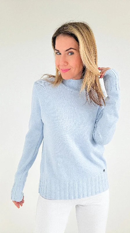 Comfort Turtleneck Italian Sweater- Sky Blue