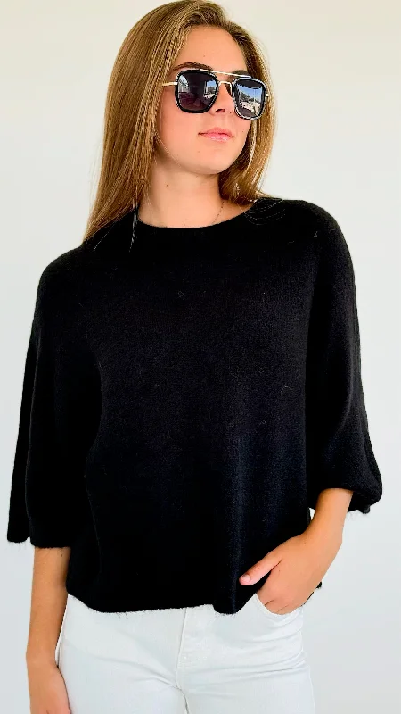 Dreamy Soft Italian Sweater- Black