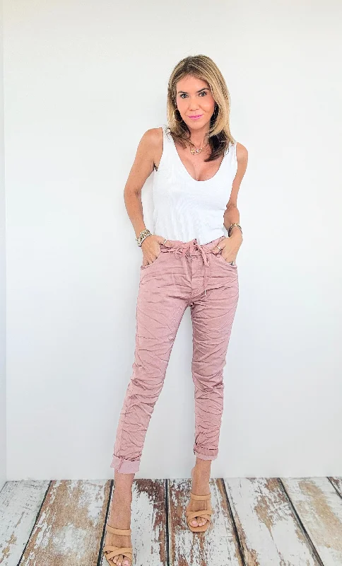 Italian Wish List Jogger- Dusty Rose