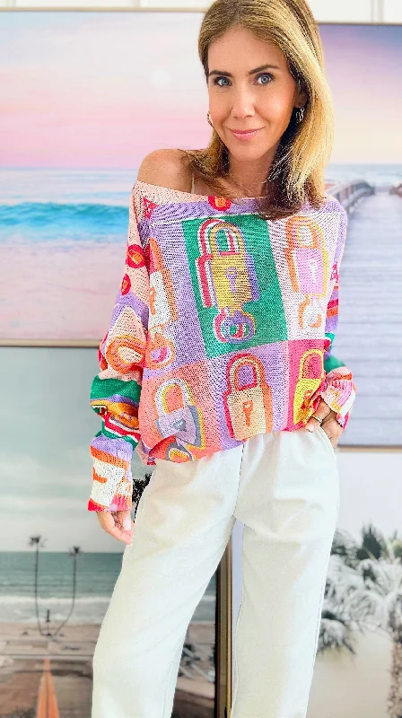 Locked Away Italian St Tropez Sweater - Colorful