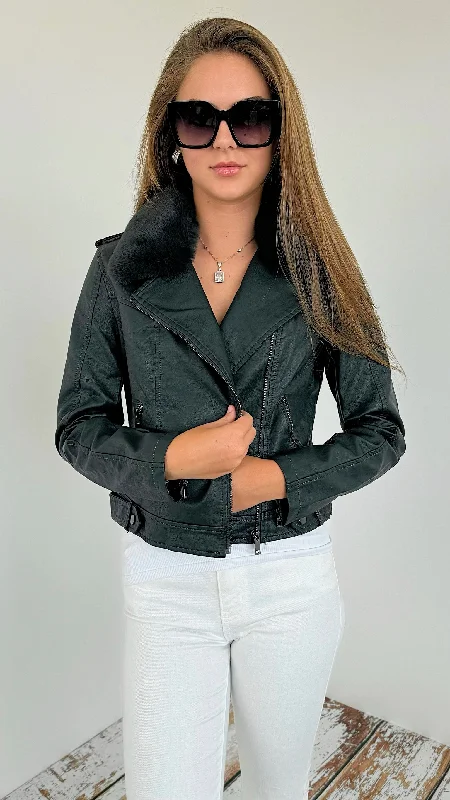 Vegan Leather Biker Jacket