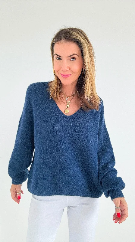 Prep & Plush Italian Sweater- Navy