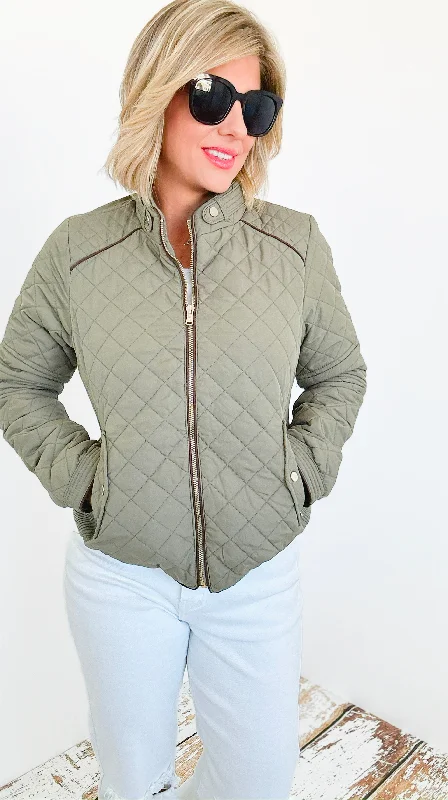 Quilted Urban Jacket- Olive