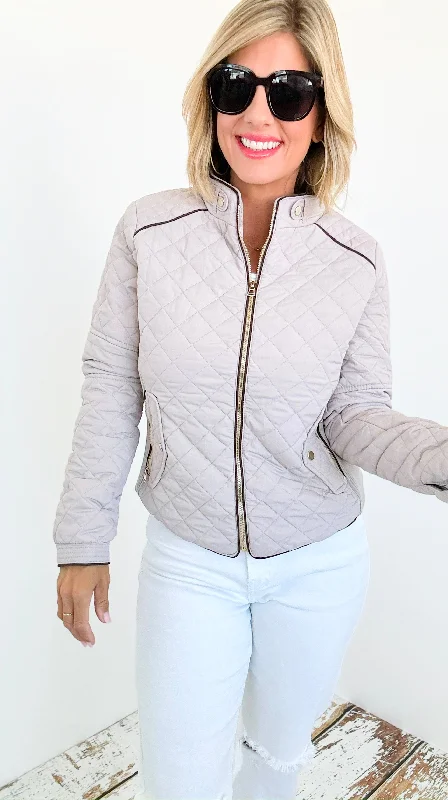 Quilted Urban Jacket-Beige