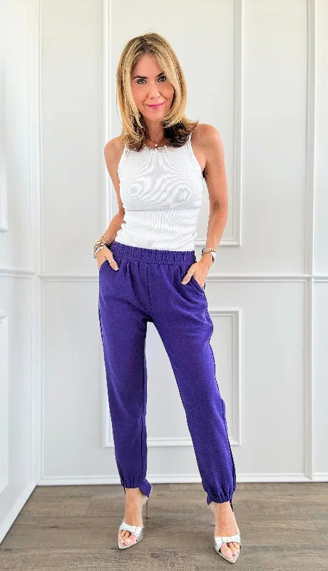 Santorini By Night High Low Cuff Pant - Purple