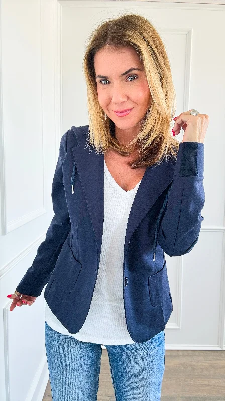 Scuba Chic Italian Blazer- Navy