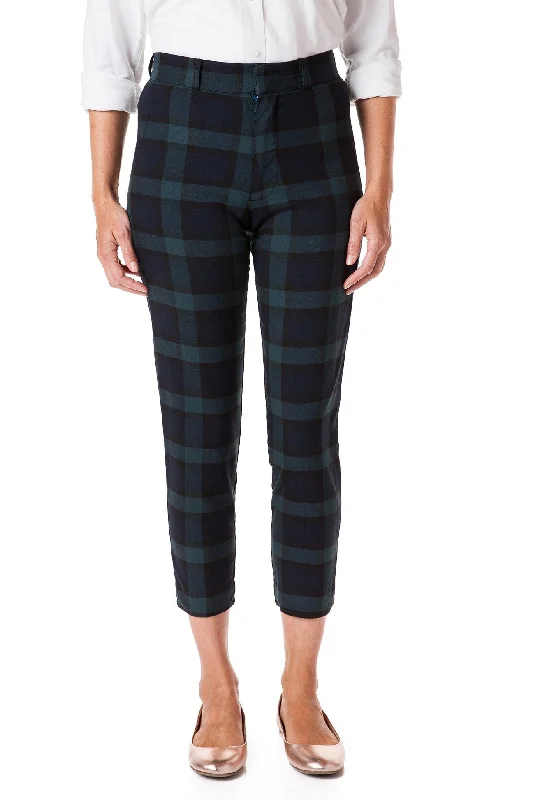 Ankle Capri Stretch Twill Blackwatch Tartan Plaid