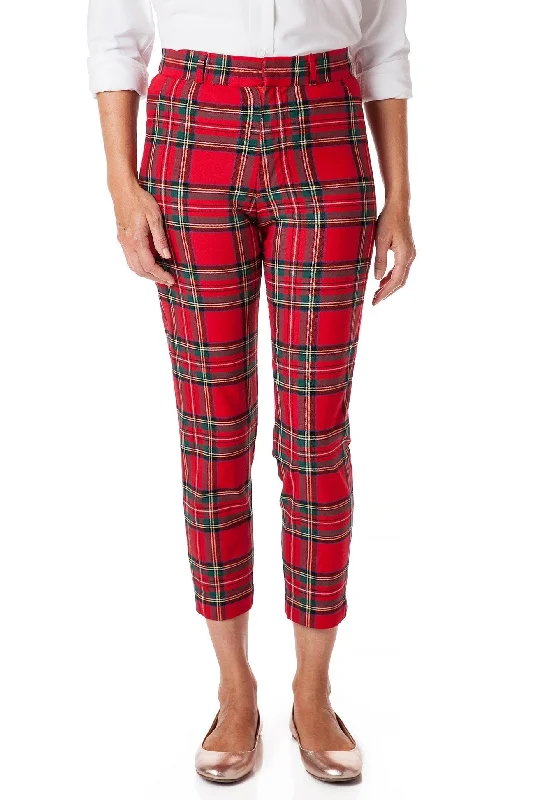 Ankle Capri Stretch Twill Royal Stewart Tartan Plaid