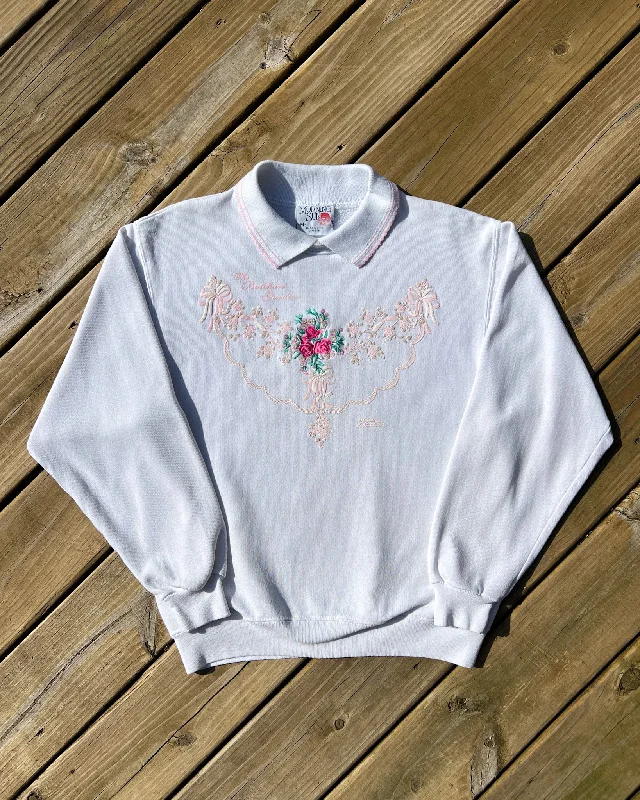 Vintage Garden Flower Collared Crewneck