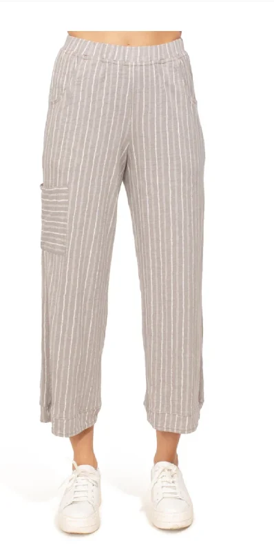 Cotton Slub Pocket Flood Pant in Stripe by Escape