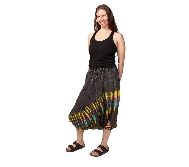 Rainbow Tie Dye, Genie Pants, 100% Cotton, Hippy Pants, Unisex