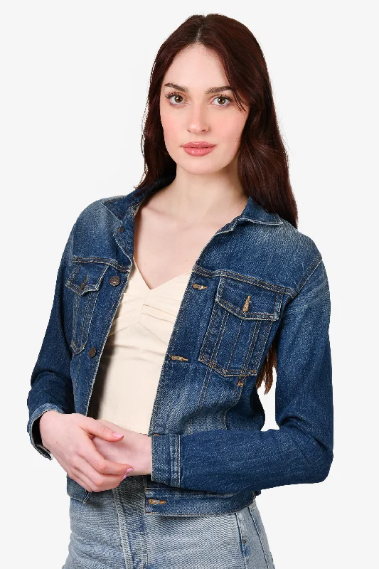 6397 Dark Blue Wash Denim Jacket Size S