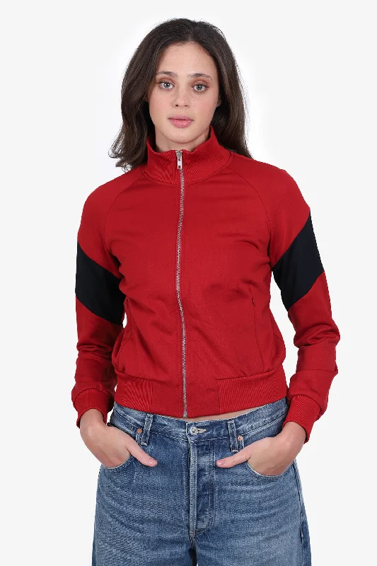 A.L.C Red/Black Colorblock Zip-up Jacket Size M