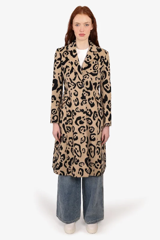 Altuzarra Leopard Print Wool Coat Size 38