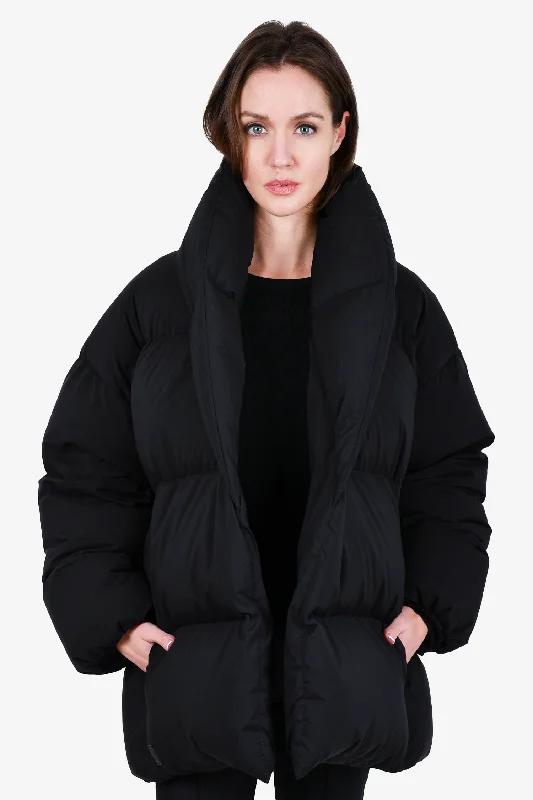 Bason Black Down Shawl Collar Puffer Jacket