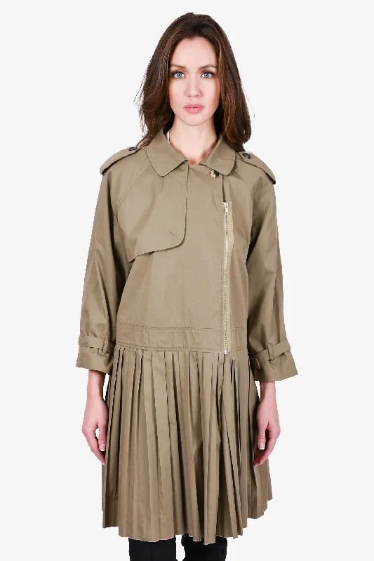 Boy. by Band of Outsiders Light Green Pleated Hem Trench Coat Size 5