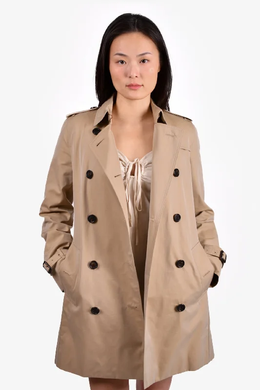 Burberry Beige Kensington Short Trench Coat Size 6 US