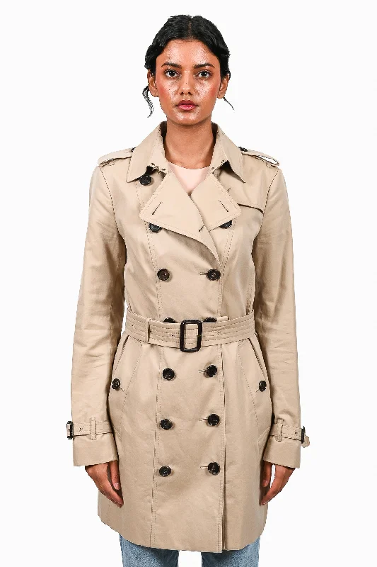 Burberry Beige 'Sandringham' Short Trench Coat Size 6