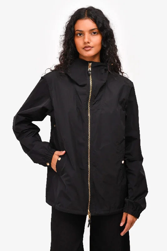 Burberry Black Nylon Windbreaker Size 48