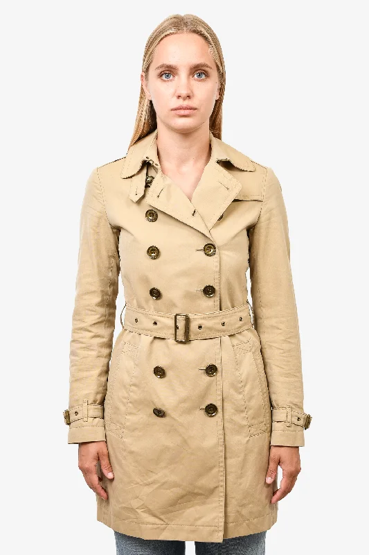 Burberry Brit Beige Short Trench Coat Size 2