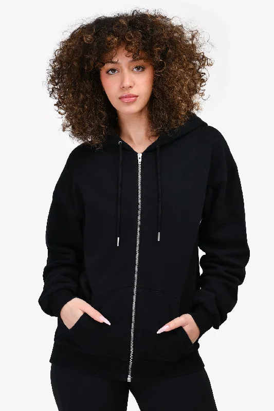 Celine Black Logo Zip-Up Hoodie Size XS