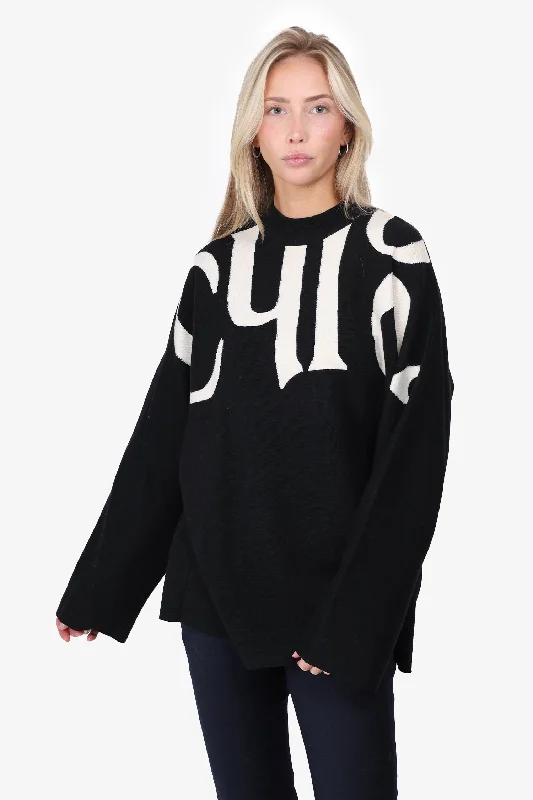 Chloé Black/White Wool Knit Sweater Size S