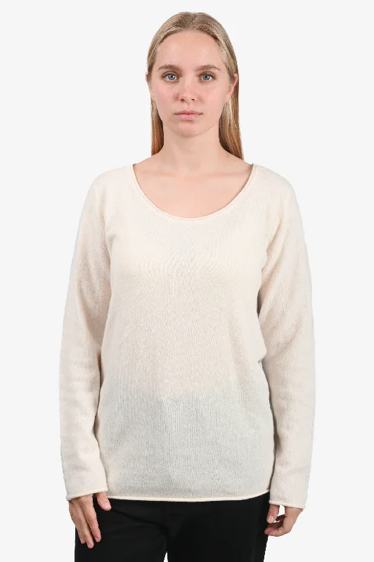 Club Monaco Cream Cashmere Crewneck Sweater Size L