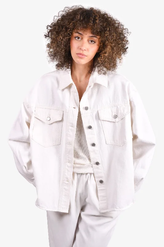 Denim Forum White Denim Jacket Size L