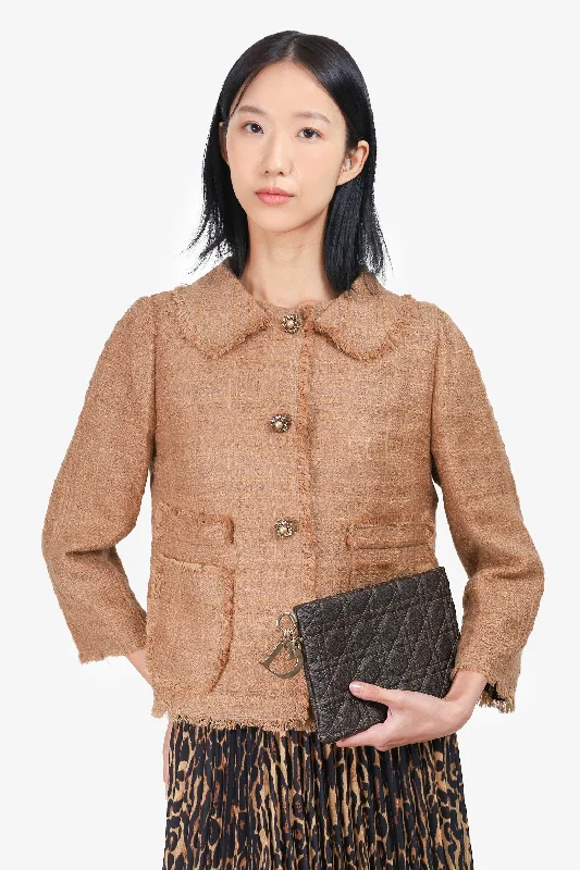 Dolce & Gabbana Brown Tweed Jacket Size 42