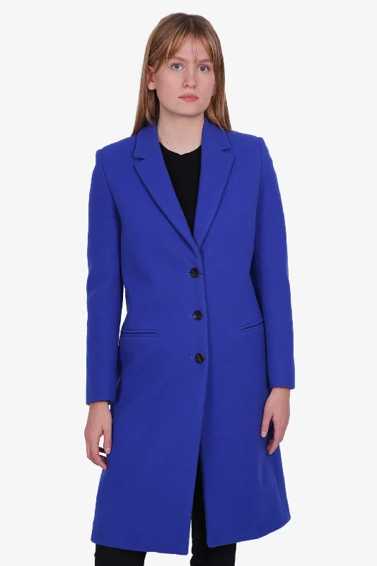 Emilio Pucci Blue Wool Single Breast Coat Size 6