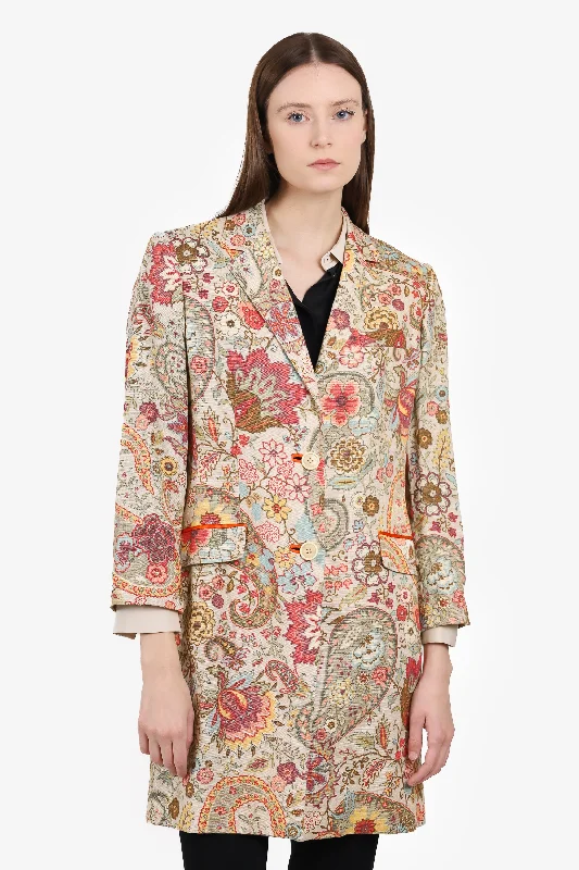 Etro Floral Linen Coat Size S