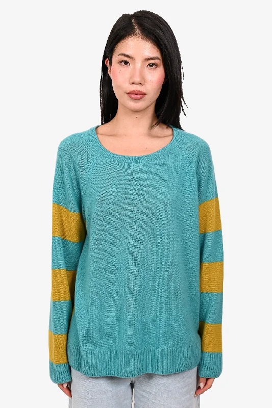 Free City Blue/Yellow Striped Cashmere Sweater Size M