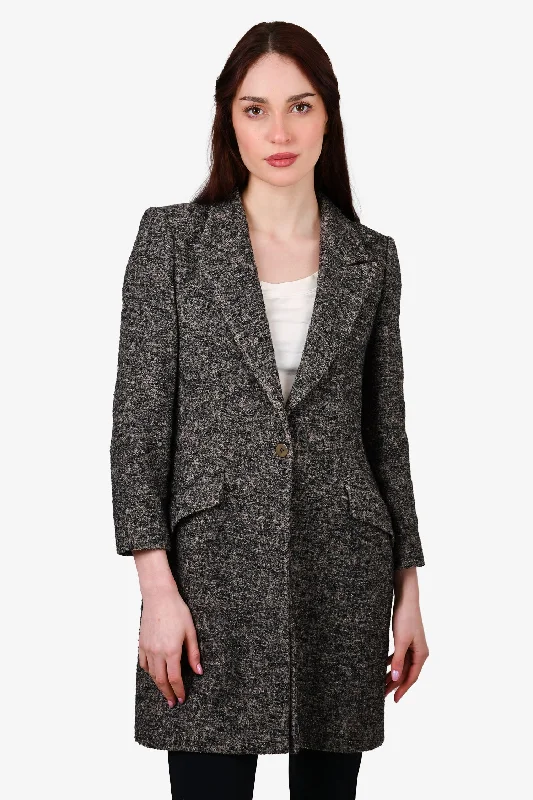 Giorgio Armani Grey Wool Coat Size 46