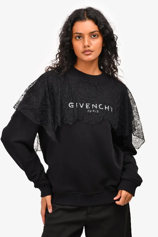 Givenchy Black Lace Overlay Sweater Size S