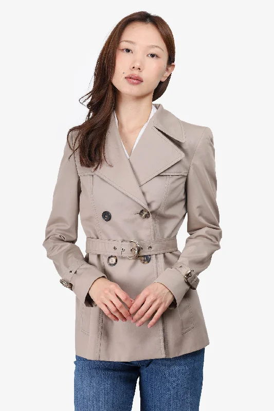 Gucci Beige Double Breasted Short Trench Size 38