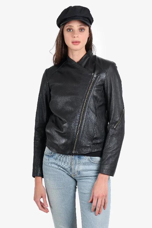 Helmut Lang Black Lamb Leather Jacket Size M