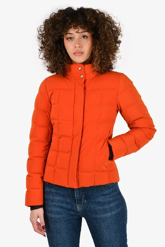 Hermès Orange Goose Down Puffer Jacket Size S