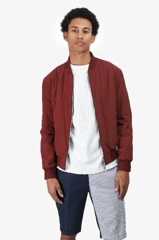 Hermès Red/Grey Reversible Bomber Jacket Size 48 Mens