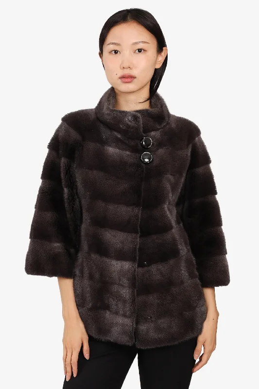 Holt Renfrew Dark Brown Seta Fur Jacket Size