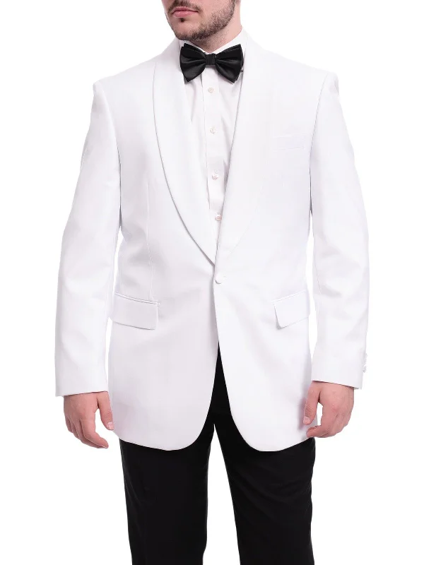 Mens Giorgio Forelli Classic Fit Solid White 1 Button Dinner Jacket