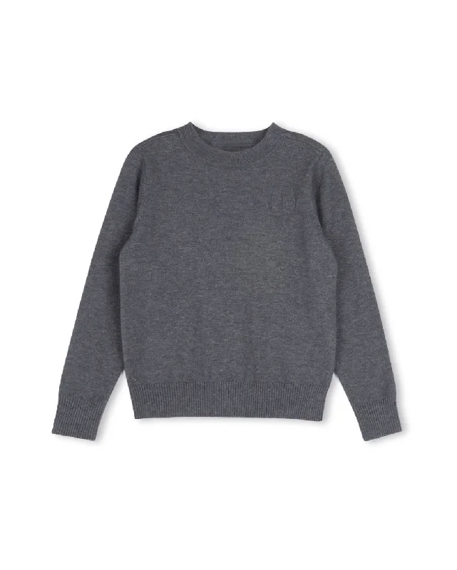 Letter Patch Crew Neck Sweater