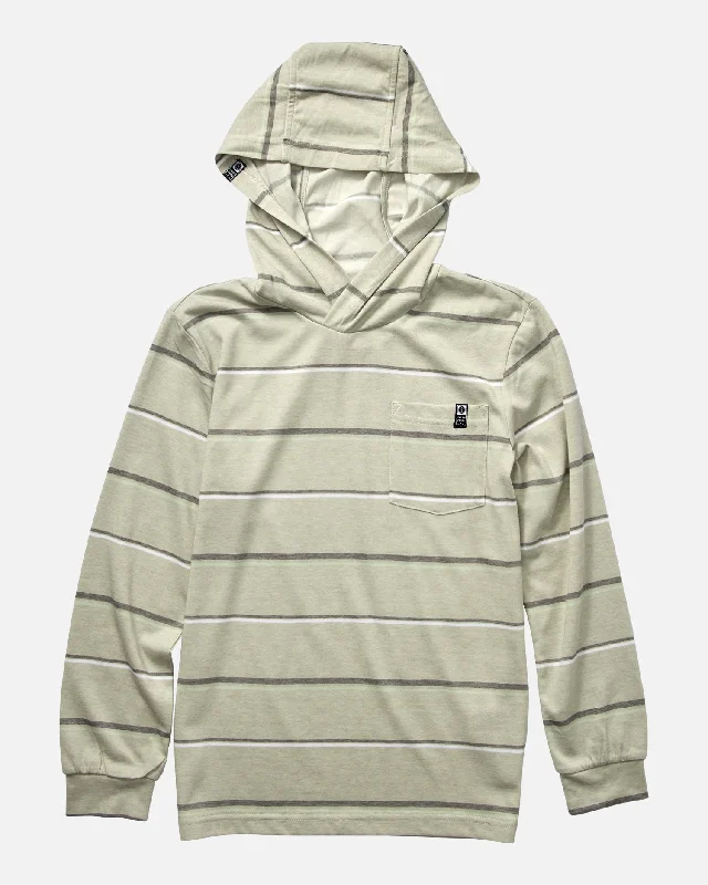 Pin Line Boys Hooded Tech Tee - Gray