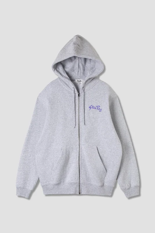 Stan OG Zip Hood (Grey Marl / Navy Print)