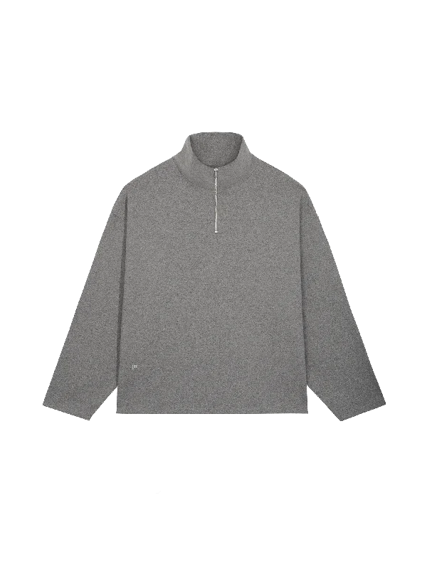 Women's Recycled Wool Jersey Half-Zip Sweater—volcanic grey