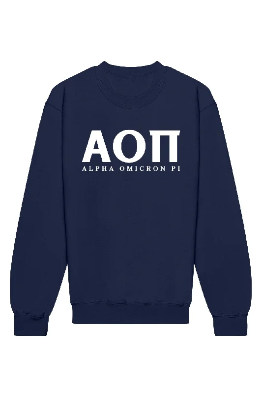 Alpha Omicron Pi Letters Crewneck Sweatshirt