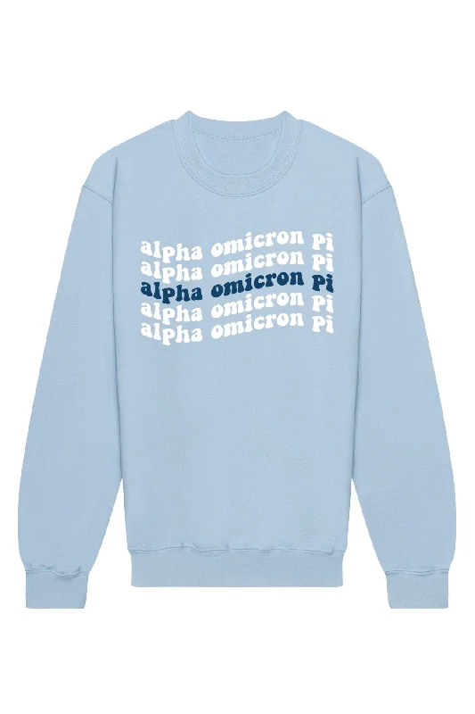 Alpha Omicron Pi Ride The Wave Crewneck Sweatshirt