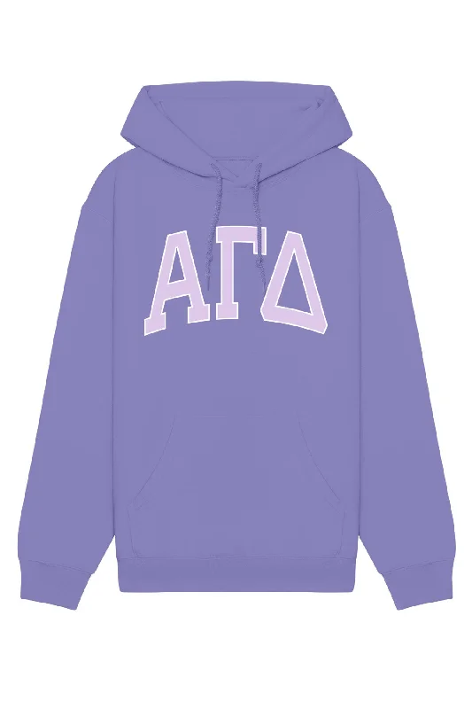 Alpha Gamma Delta Purple Rowing Letters Hoodie