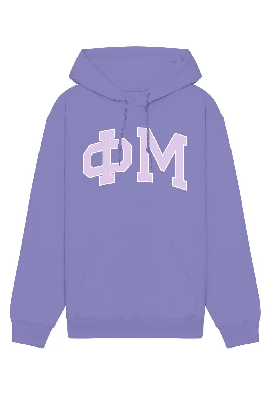 Phi Mu Purple Rowing Letters Hoodie