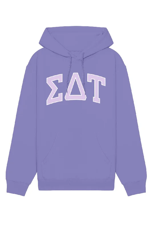 Sigma Delta Tau Purple Rowing Letters Hoodie