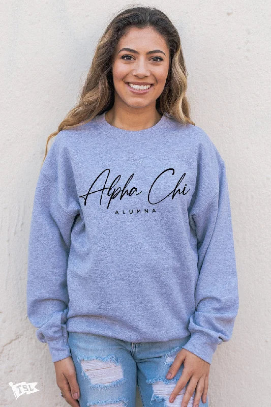 Alpha Chi Omega Alum Script Crewneck